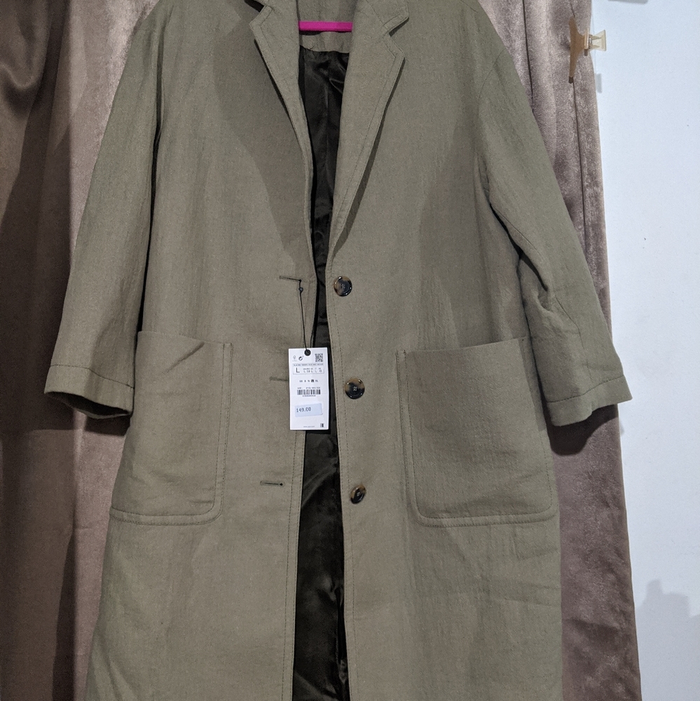 Zara green trench jacket